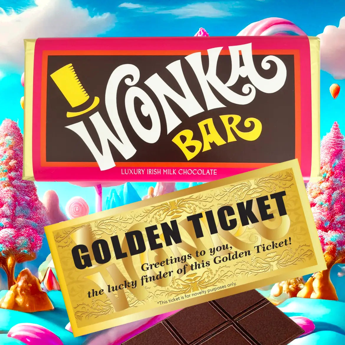 Wonka (Pink) with Golden Ticket (Nonmetallic)