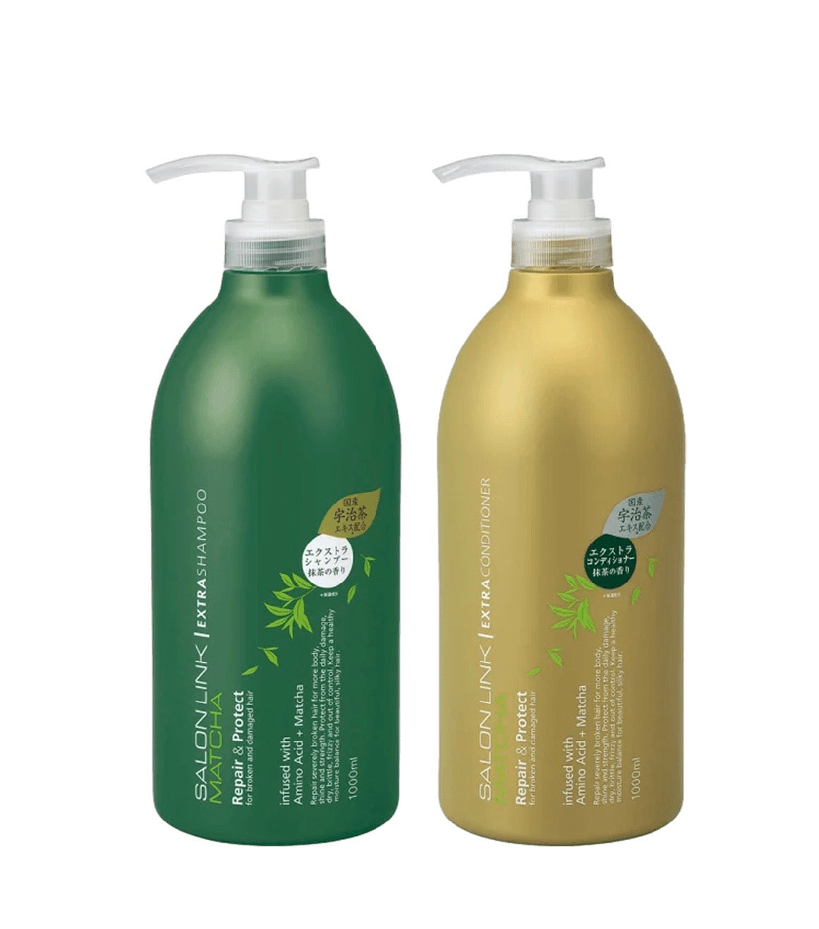 Salon link EX Shampoo Conditioner Set, Matcha Scent, Nourishing & Smoothing, 33.81 fl oz*2