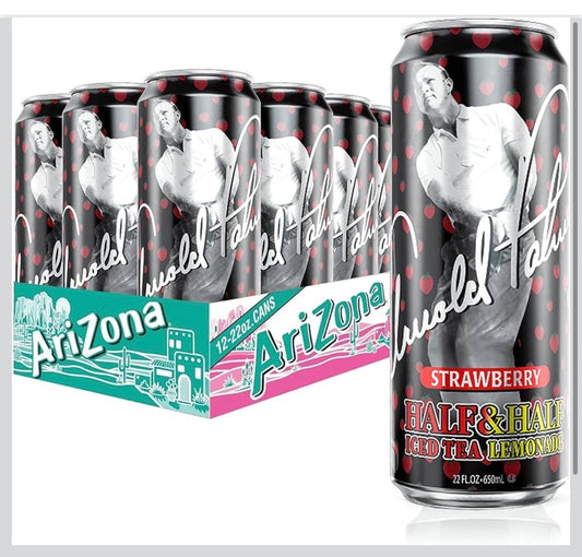 AriZona Arnold Palmer Strawberry - Half & Half, Big Can, 22 Fl Oz