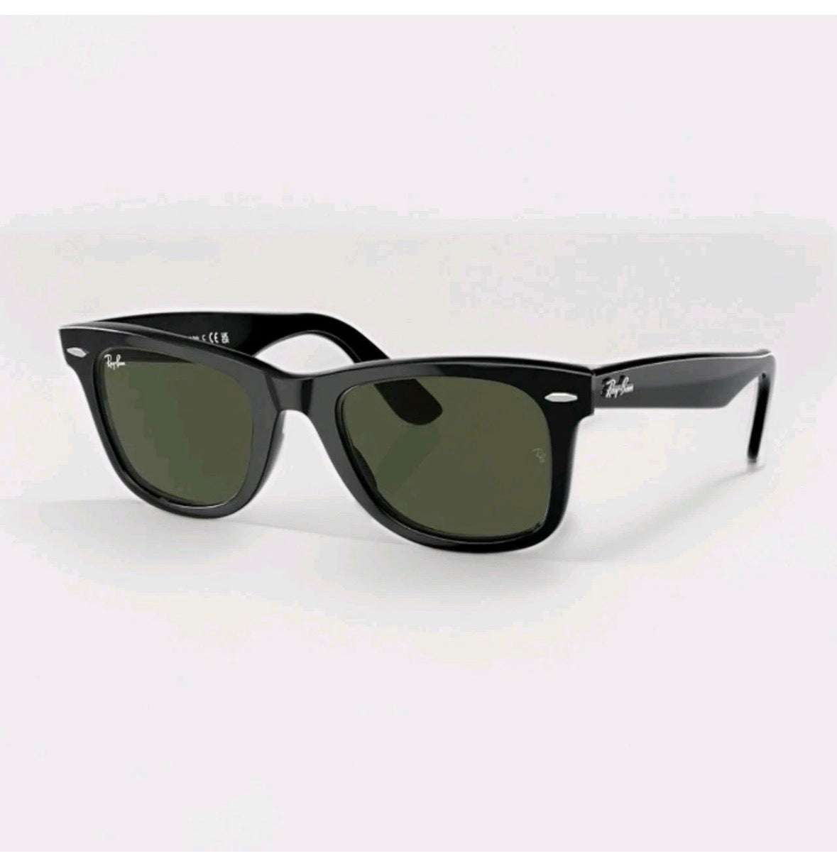 Ray-Ban RB2140 901 50-22 Wayfarer Green Lenses Unisex Classic Sunglasses - Black