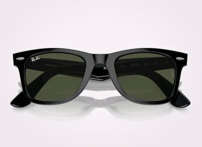 Ray-Ban RB2140 901 50-22 Wayfarer Green Lenses Unisex Classic Sunglasses - Black